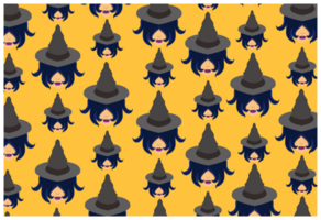 Halloween Witch Head Pattern Background png