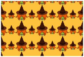 Halloween Witch Head Pattern Background png