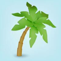 3d Palm tree . Realistic tree on blue background. Vector illustration.