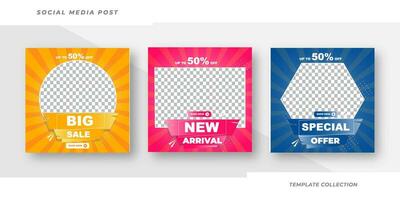 Big sale post design template background banner template design. Vector illustration.