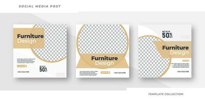 Furniture design for sale social media post template Pro Vector