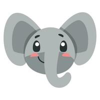 linda animal elefante icono, plano ilustración para tu diseño plano estilo vector