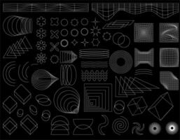 geométrico estructura metálica formularios resumen antecedentes, patrones, cyberpunk elementos, vector. retro-futurista estética de el 00s 2000. vector