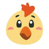 cute animal chicken icon, flat illustration for your design flat style vector