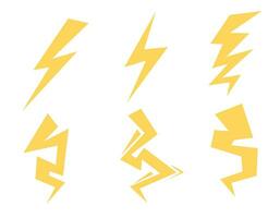 lightning set, vector graphics. Install Lightning. Modern vector illustration in flat style. Vector