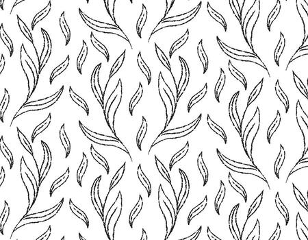 vector sin costura modelo sencillo gráfico diseño. sin costura modelo de línea hojas dibujado con un borla, repitiendo un geométrico modelo para impresión en tela. hoja modelo diseño.