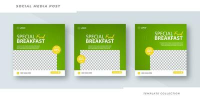 Today special promotion on Food menu banner social media post template design Restaurant menu banner design template Pro Vector