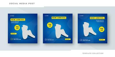 New arrival Sport shoes fashion shoes sale  brand product Social media banner post template Pro Vector