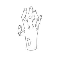 Zombie hand in line style, Halloween vector