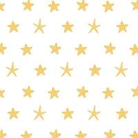 pattern of sea yellow stars on a transparent background, vector marine graphics, minimalist design.