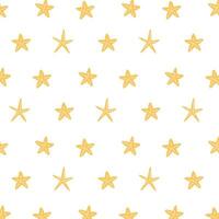 pattern of sea yellow stars on a transparent background, vector marine graphics, minimalist design.