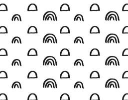 Pattren rainbow black hand drawn, on a transparent background. Cute abstract design in Scandinavian style vector