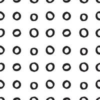 Pattern doodle circles on a transparent background, black circles drawn by hand. Modern abstract design for print and textile vector