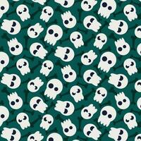 Skull pattern in cartoon style, vector graphics, Halloween