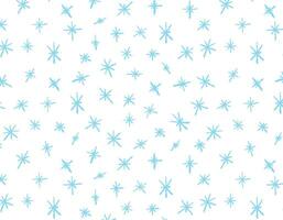 Seamless New Year pattern blue snow, snowflakes. Christmas pattern for New Year and Christmas. Doodle line style vector