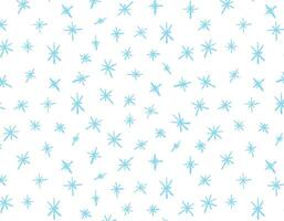 Seamless New Year pattern blue snow, snowflakes. Christmas pattern for New Year and Christmas. Doodle line style vector