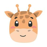 cute animal giraffe icon, flat illustration for your design flat style vector