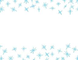 Snowflake background, frame for text. Vector graphics drawn with a brush. Doodle illustration