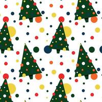 Vector seamless Christmas and New Year patterns. Tree, fir-tree, fir-tree dressing toy chip on a transparent background. Gift wrapping.