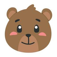 cute animal brown bear icon, flat illustration for your design flat style vector