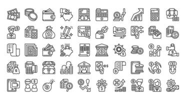 Finance line icon set vector