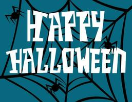 Happy Halloween party banner for social network, vector graphic in flat style