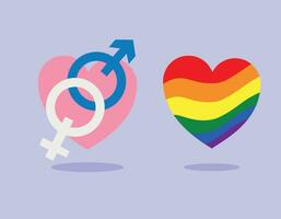 Two gender signs of traditional and family and LGBT vector