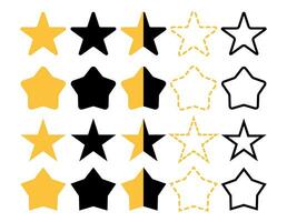 Big set of various stars, rating, rating design, vector graphic