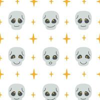 pattern of gray skulls on a white background in a simple style, vector