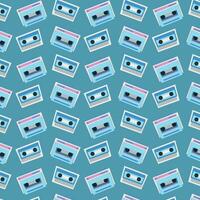 80s 90s cassette pattern, flat style, vector graphics, simple rock pattern, seamless pattern