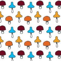 autumn mushrooms pattern, bright mushrooms on a transparent background, seamless pattern, simple design drawn with a brush vector