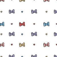 pattern colored bows on a transparent background, line style, for textiles and packaging vector