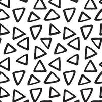 Pattern doodle triangle on a transparent background, black geometric hand drawn element. Modern abstract design for print and textile vector