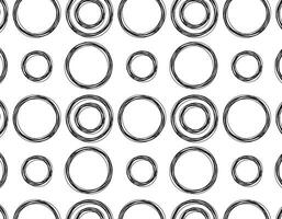 Doodle circles pattern, seamless pattern of geometric shapes on a transparent background. Texture line, doodle circles sketch. Vector abstract illustration