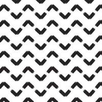 Grunge zigzag pattern, black lines drawn with a brush and pencil. Pattern on transparent background vector