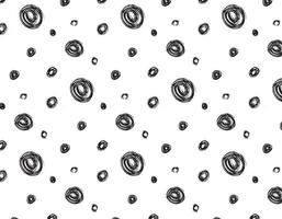 Pattern doodle circles sketch on a transparent background, black geometric hand drawn element. Modern abstract design for print and textile vector