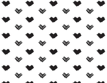pattern black heart spots sketch on a transparent background, black geometric element drawn by hand. Modern abstract design for print and textile vector