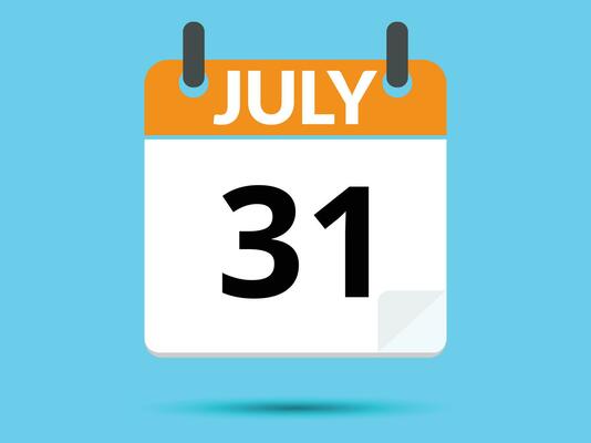 July 2023 calendar design. 31st July 2023 calendar icon for ...