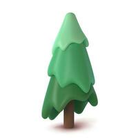 Abstract fir tree isolated on a white background. 3d rendering vector illustration