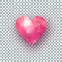 Happy Valentines Day card. Polygonal heart. Vector