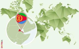 Infographic for Eritrea, detailed map of Eritrea with flag. vector