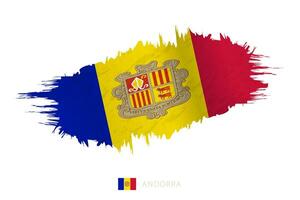 pintado pincelada bandera de andorra con ondulación efecto. vector