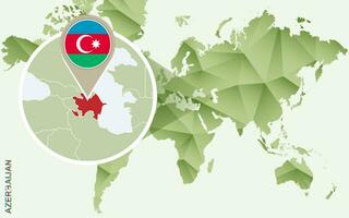 Infographic for Azerbaijan, detailed map of Azerbaijan with flag. vector