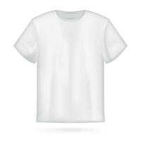 White vector men's t-shirt mockup.