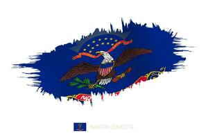 Painted brushstroke flag of North Dakota with waving effect. vector