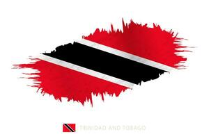 Painted brushstroke flag of Trinidad and Tobago with waving effect. vector