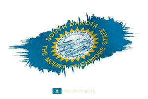 Painted brushstroke flag of South Dakota with waving effect. vector