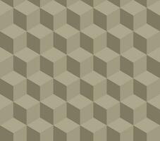 Isometric light brown square seamless pattern. Pattern included in swatch. vector