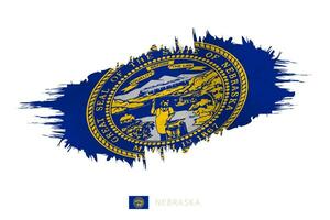 pintado pincelada bandera de Nebraska con ondulación efecto. vector