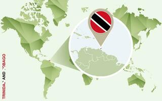 Infographic for Trinidad and Tobago, detailed map of Trinidad and Tobago with flag. vector